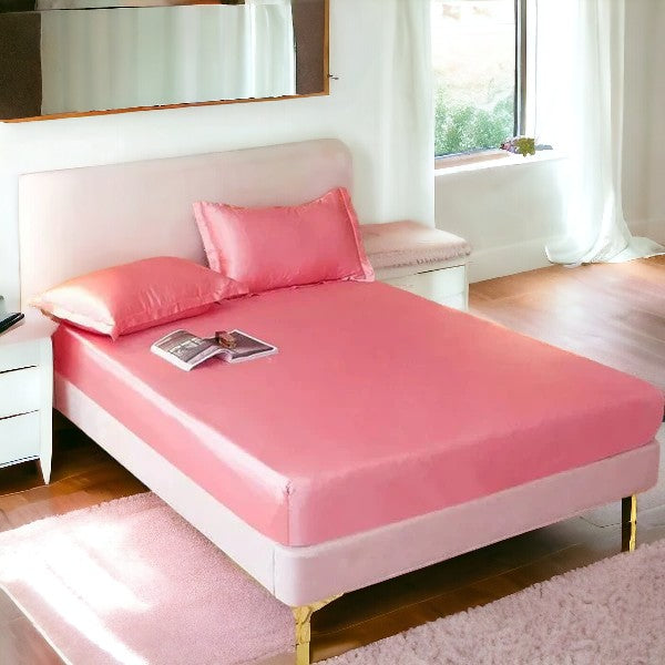 ibne Moon Bedding Silk fitted sheet - Rose