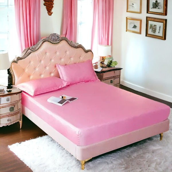 ibne Moon Bedding Silk fitted sheet - Pink