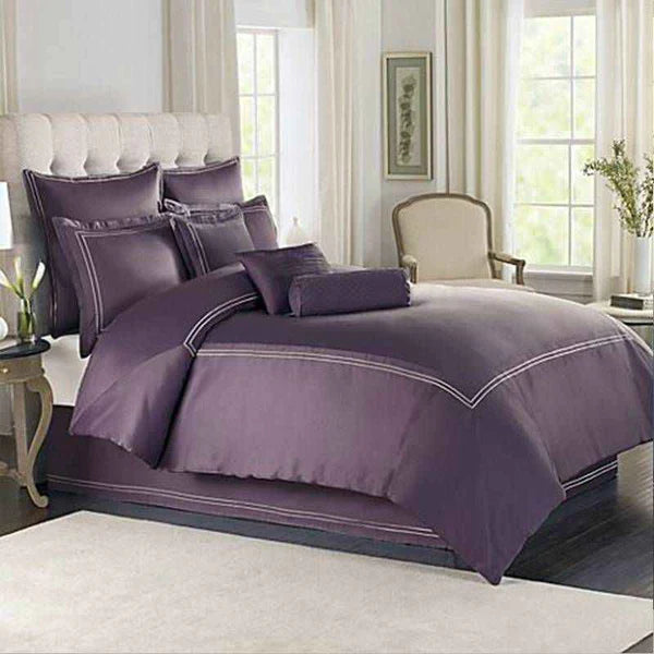 Baratta Stitch Duvet Set - Purple & White