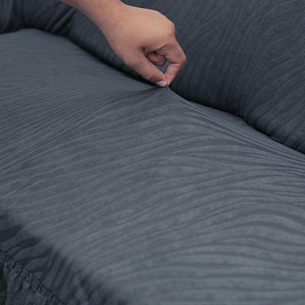 Zebra Sofa Cover Grey