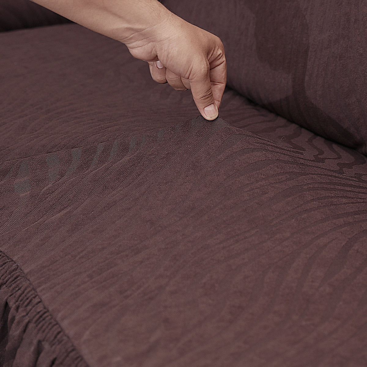 Zebra Sofa Cover Dark Brown