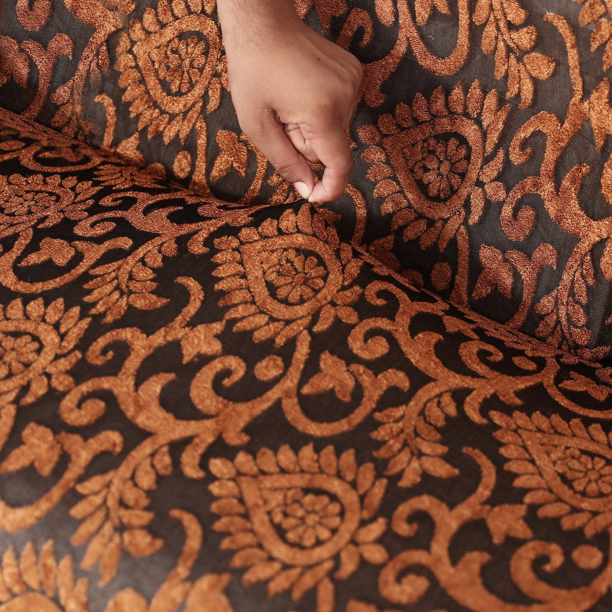 Luxury Embossed Jacquard Sofa Cover Copper