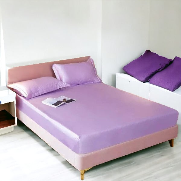 ibne Moon Bedding Silk fitted sheet - Mauve