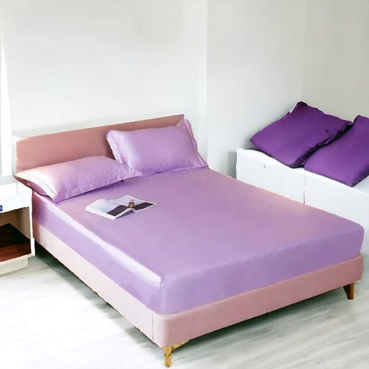 ibne Moon Bedding Silk fitted sheet - Mauve