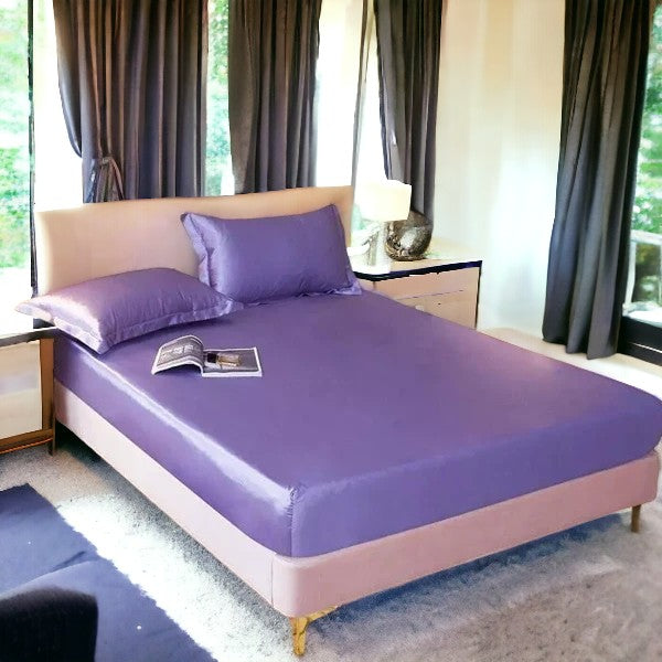 ibne Moon Bedding Silk fitted sheet - Light Purple