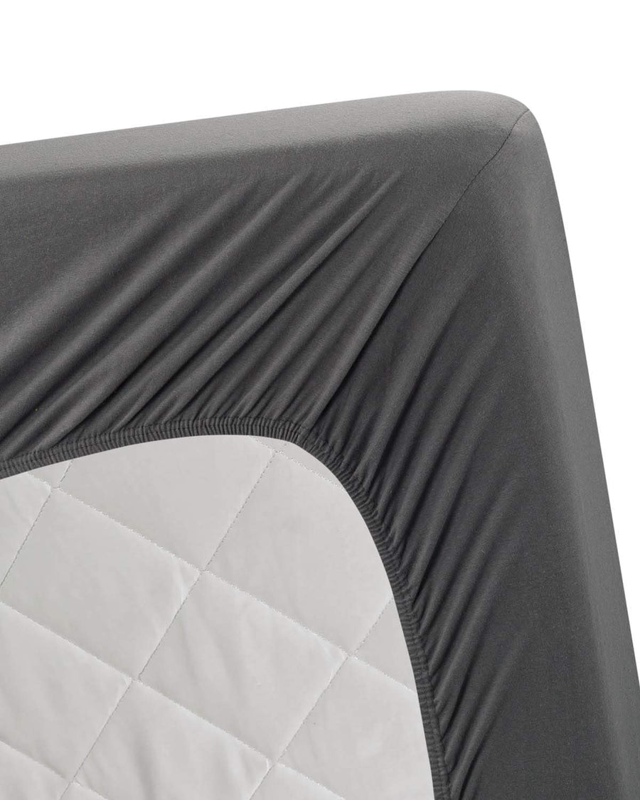 Lycra Jersey Fitted Mattress Cover - Dark Grey