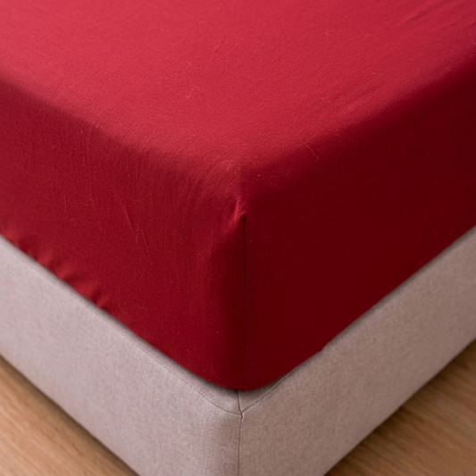 Lycra Jersey Fitted Mattress Cover - Maroon