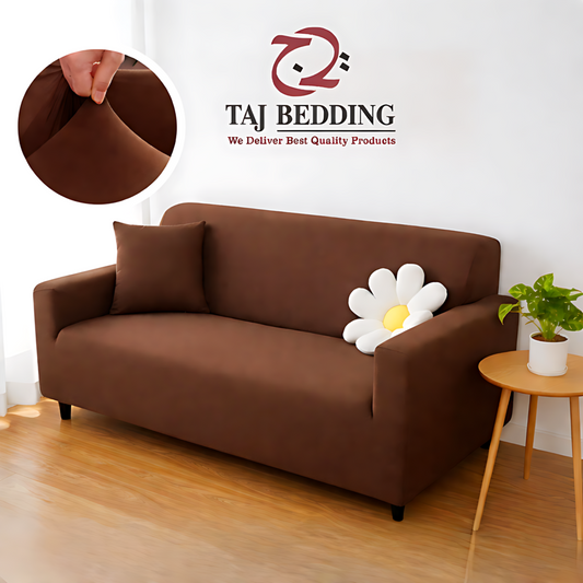 Lycra Jersey Sofa Cover Brown
