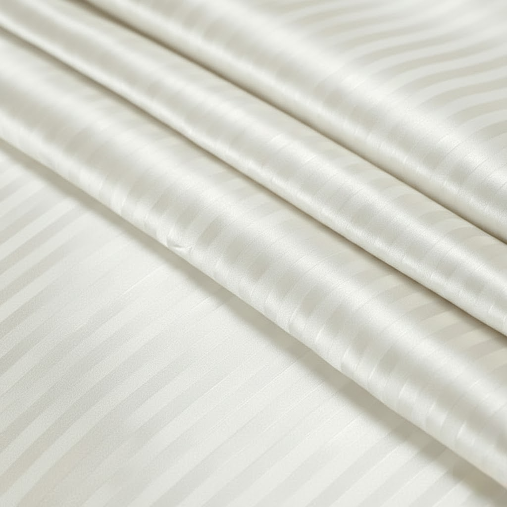 Premium Striped Flat Bedsheet Set Off White - King Size