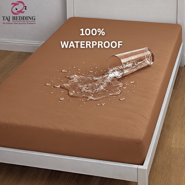 Single Waterproof Mattress Cover Brown