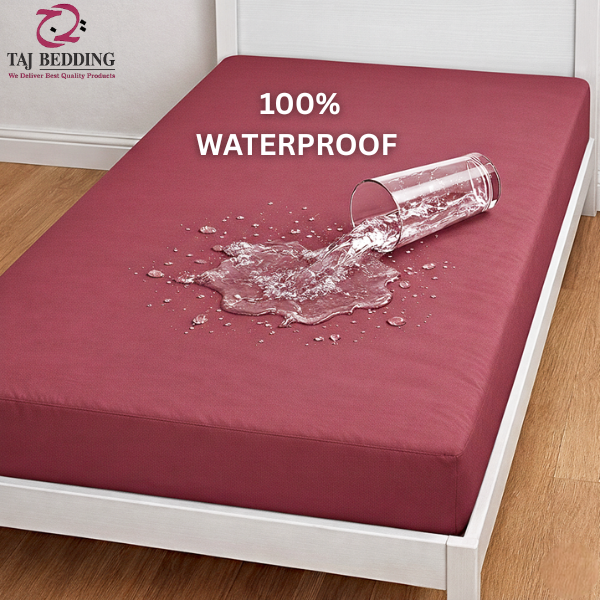 Single Waterproof Mattress Cover Mahroon