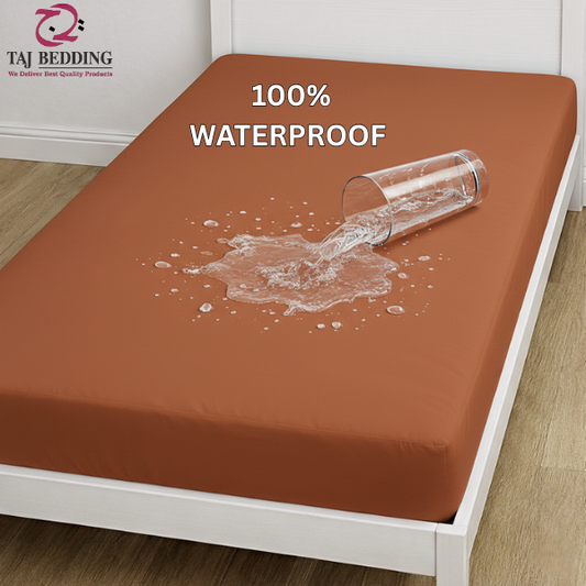 Single Waterproof Mattress Cover Rust