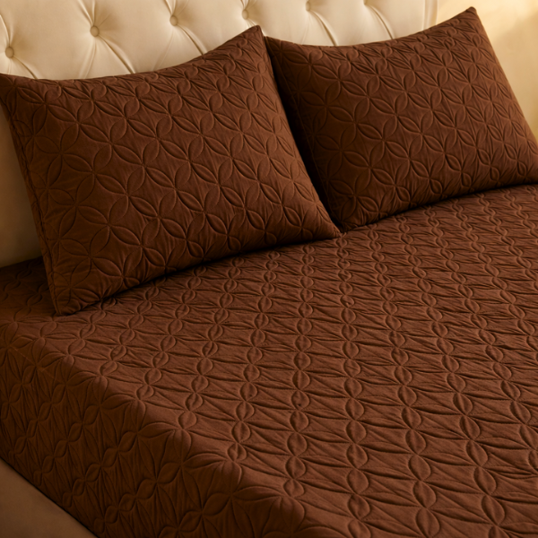 Ultrasonic Quilted Bedspread Chocolate Brown - King Size