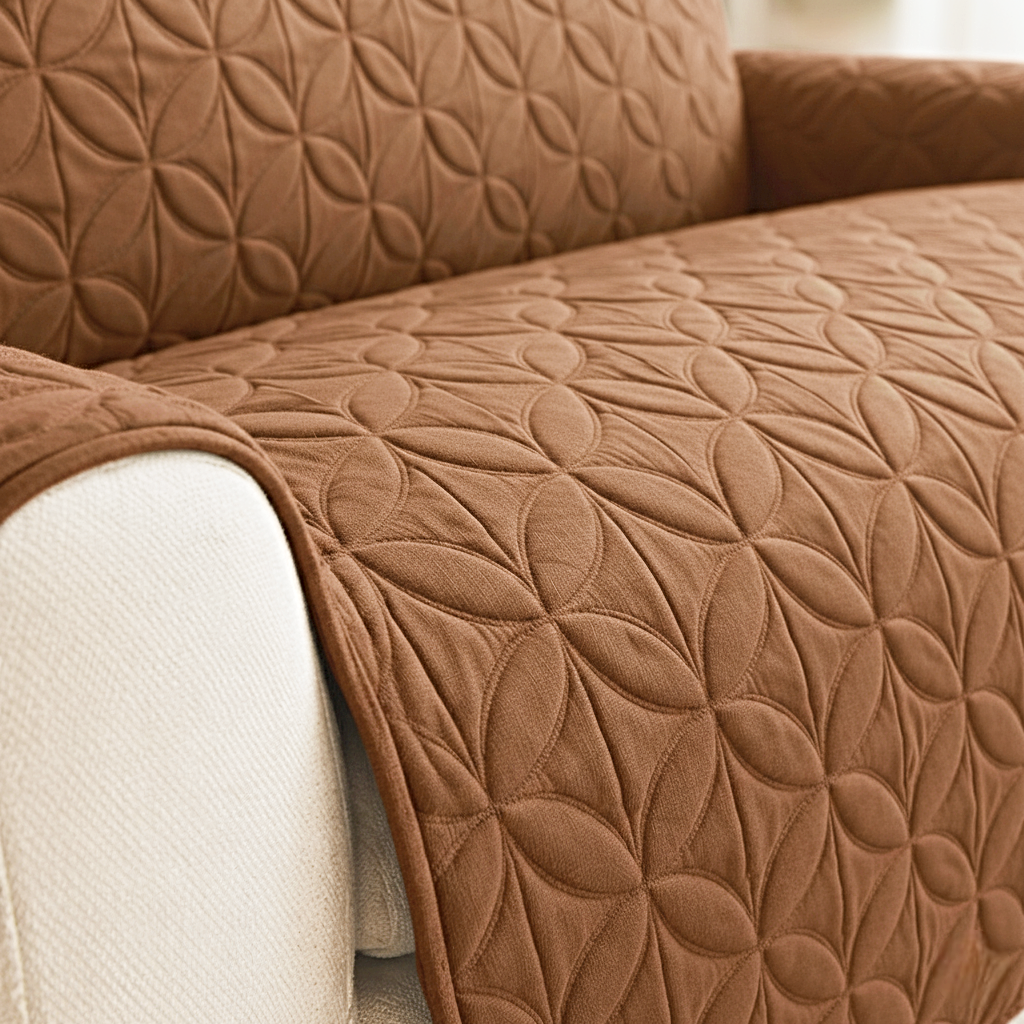 Ultrasonic Quilted Sofa Covers Coffee