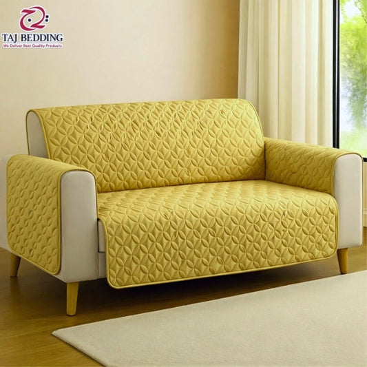 Ultrasonic Quilted Sofa Covers Golden Skin