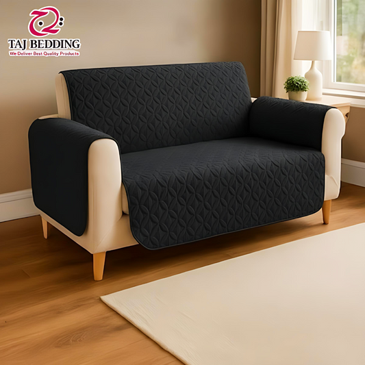 Ultrasonic Quilted Sofa Covers Black