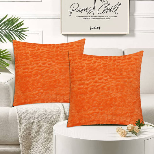 Zigzag Fur Cushion Cover Orange