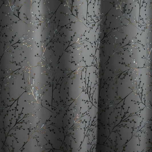 2 PCS PREMIUM QUALITY TEXTURE VELVET CURTAINS - GREY