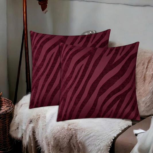 Zebra Cushion Cover Maroon