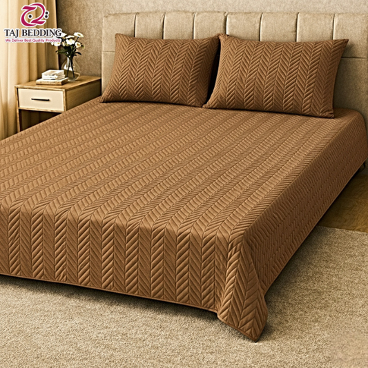 ZigZag Ultrasonic Quilted Bedspread Coffee - King Size