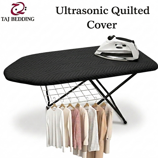 Zigzag Ultrasonic Quilted Iron Board Cover Customized - Black