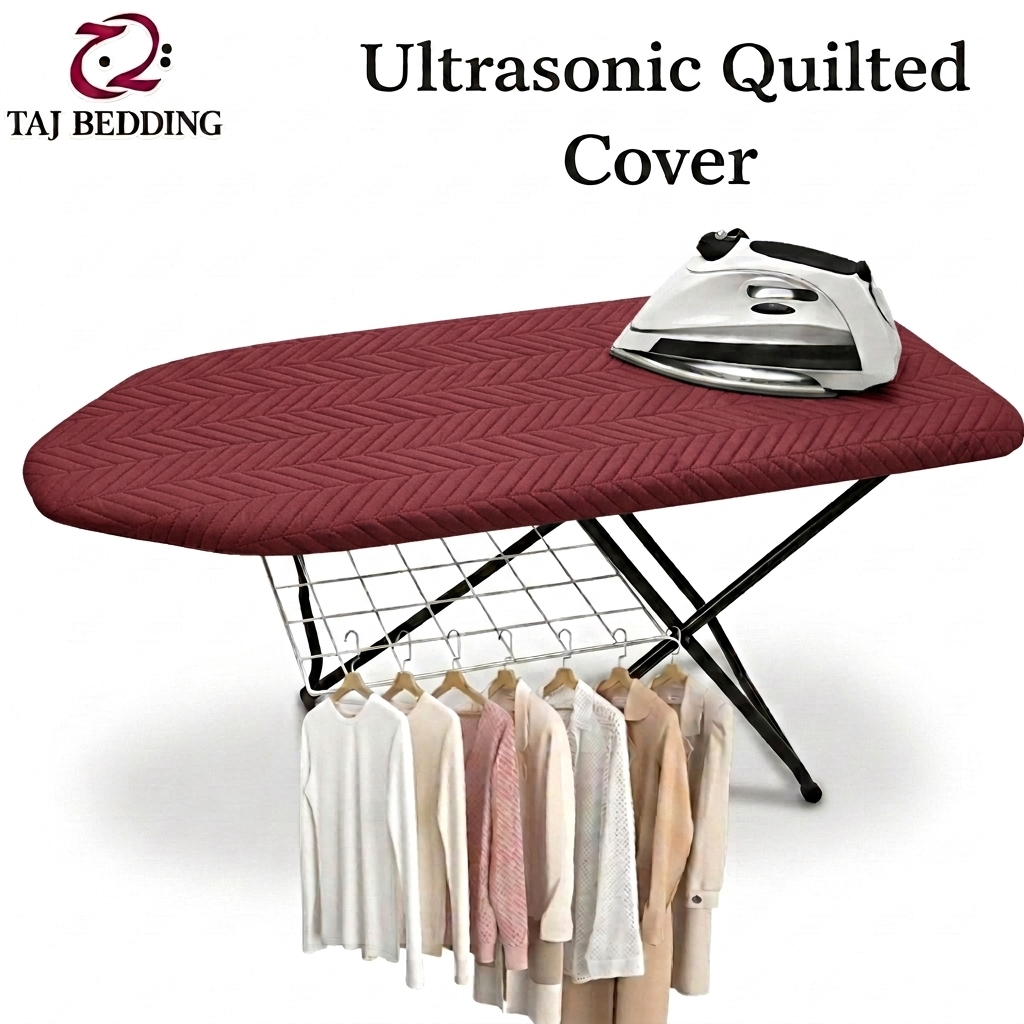 Zigzag Ultrasonic Quilted Iron Board Cover Customized - Maroon