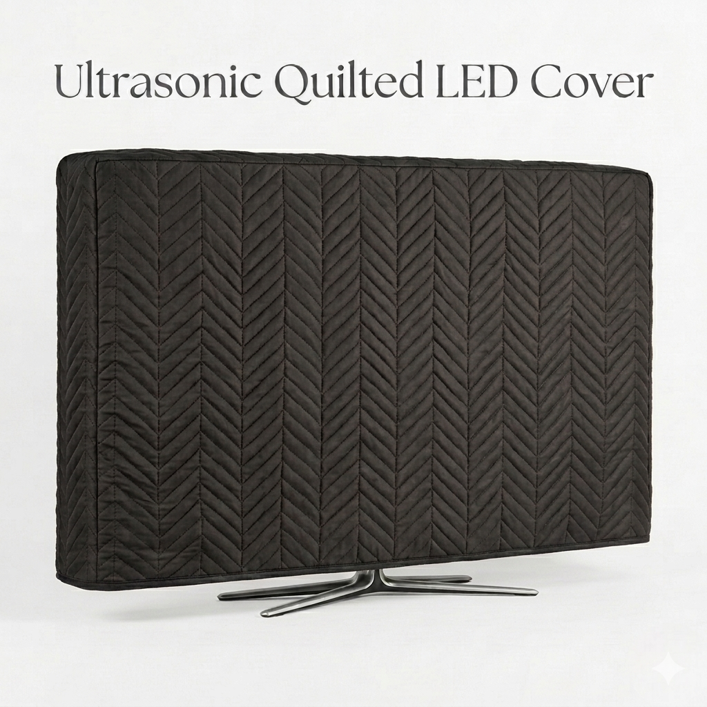 Zigzag Ultrasonic Quilted LED Cover Dust Proof - Black