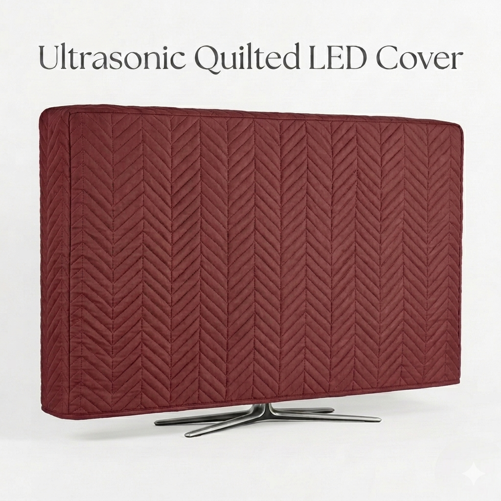 Zigzag Ultrasonic Quilted LED Cover Dust Proof - Maroon