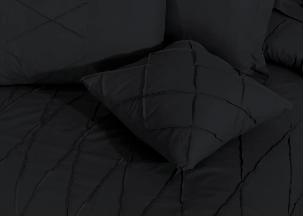 Sammy Cross Pleated Duvet Set - Black (267)
