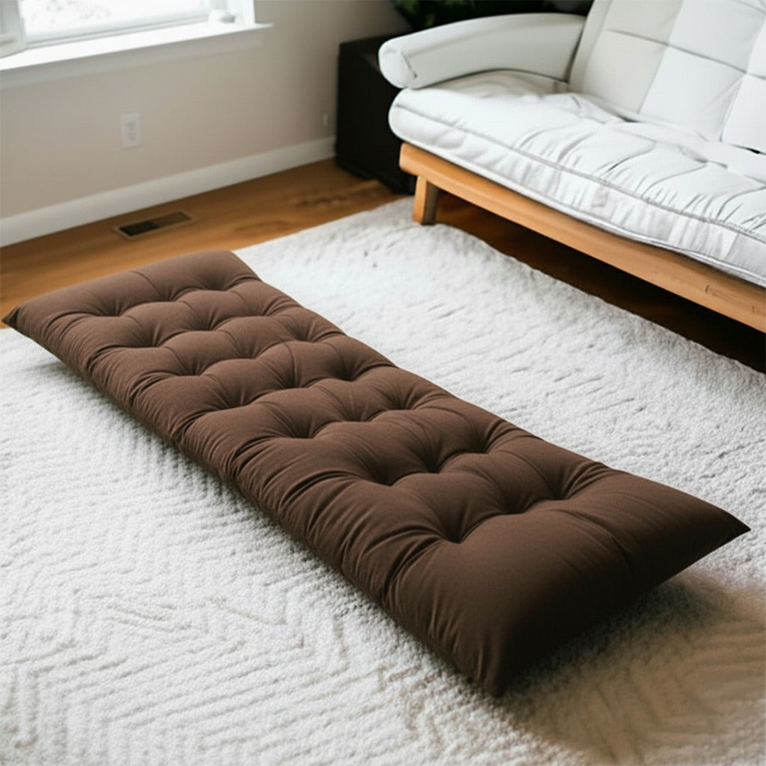 Velvet Sleeping Floor Mattress-Brown