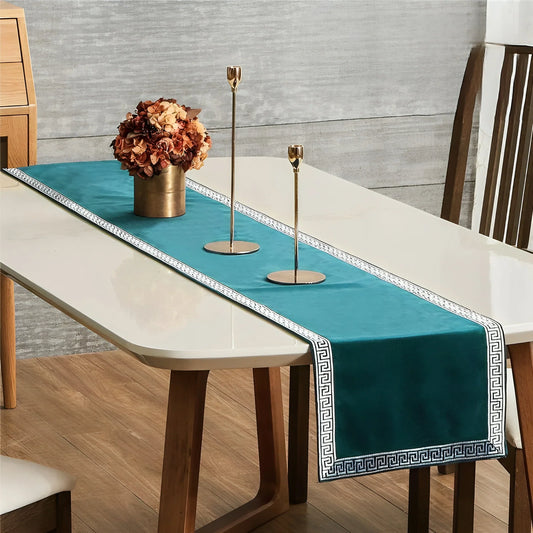 7 Pieces Velvet Table Runner Teal