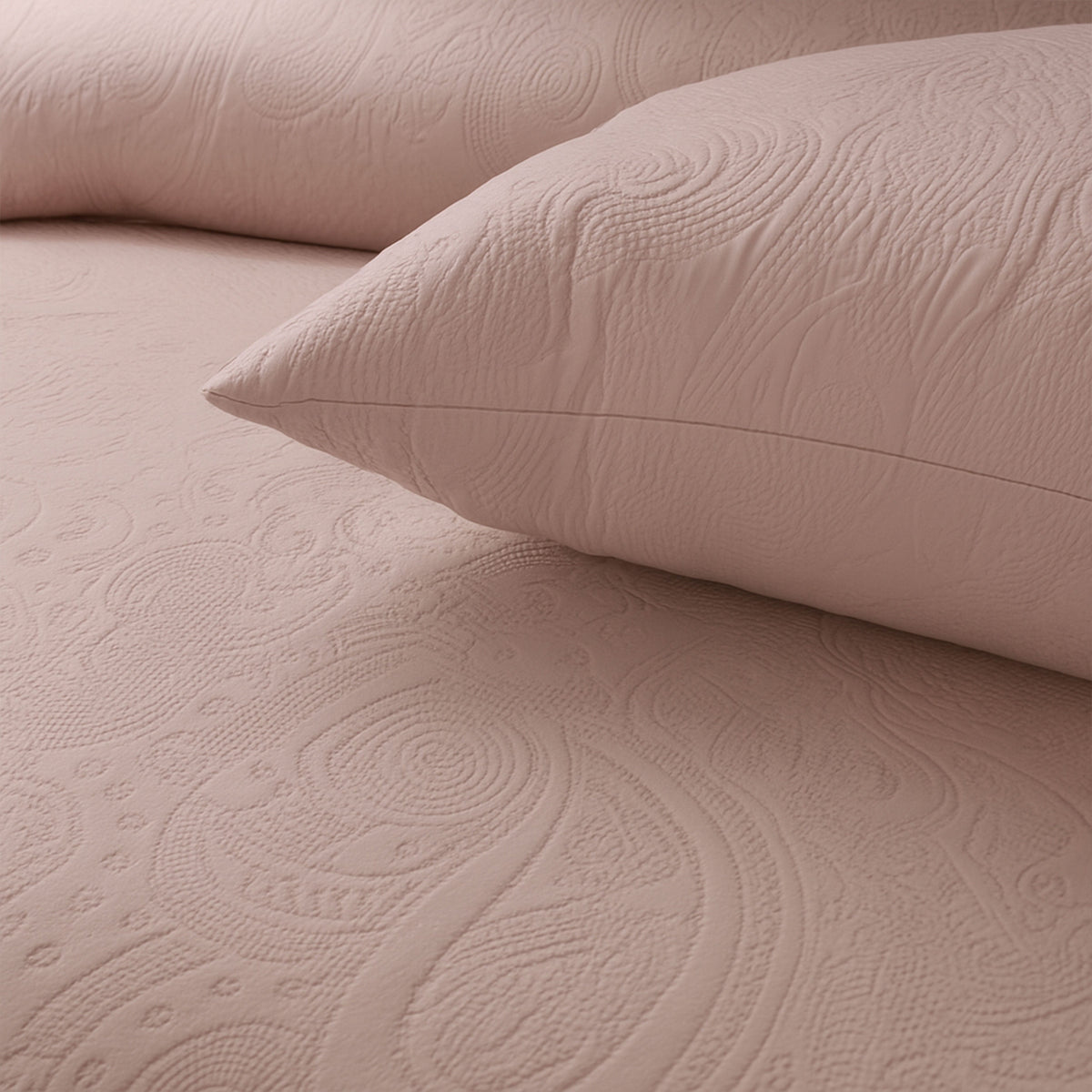 Spiral Vibes  3 Pcs Ultrasonic Bedspread - Peach