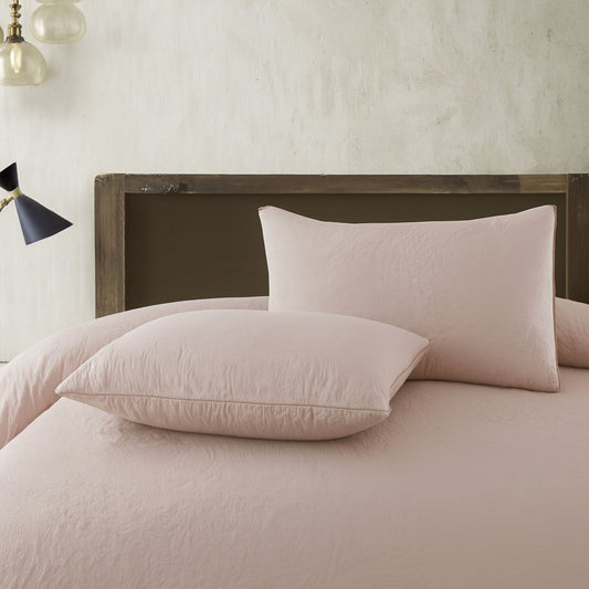 Spiral Vibes  3 Pcs Ultrasonic Bedspread - Peach