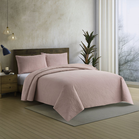 Spiral Vibes  3 Pcs Ultrasonic Bedspread - Peach