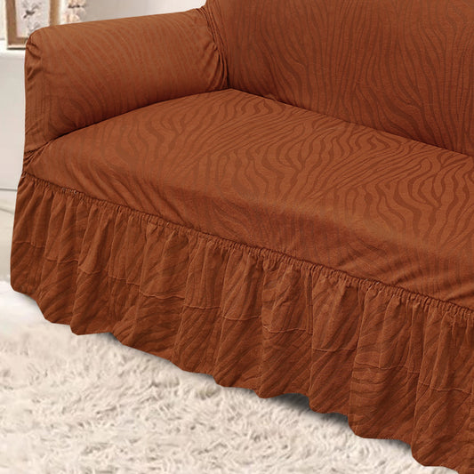 Zebra Sofa Cover Copper Brown