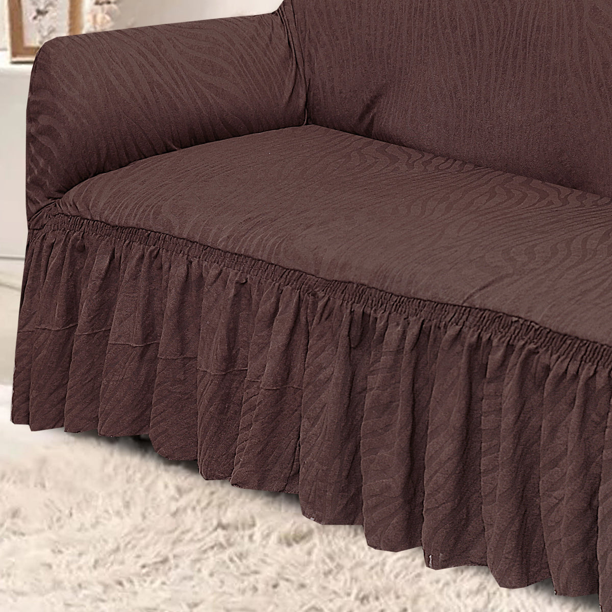 Zebra Sofa Cover Dark Brown