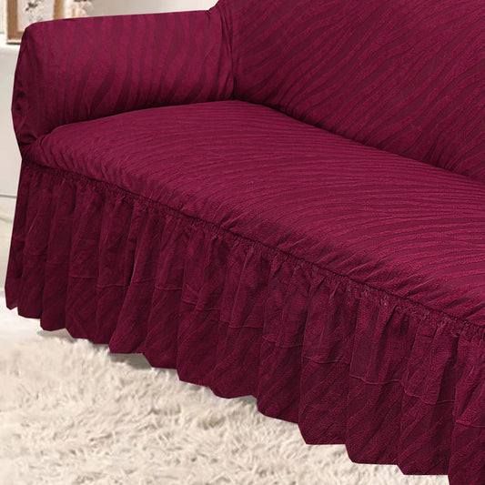 Zebra Sofa Cover Maroon