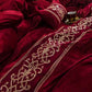 Luxury Embossed Velvet Duvet Set - Red