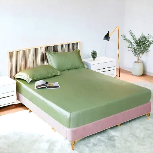 ibne Moon Bedding Silk fitted sheet -  Mint Green