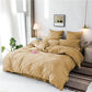 Cross Pleated Duvet Set - Natural (034)