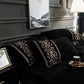 Luxury Embossed Velvet Duvet Set - Black