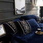 Luxury Embossed Velvet Duvet Set - Blue