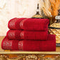 Greek Key Jacquard Towel Maroon