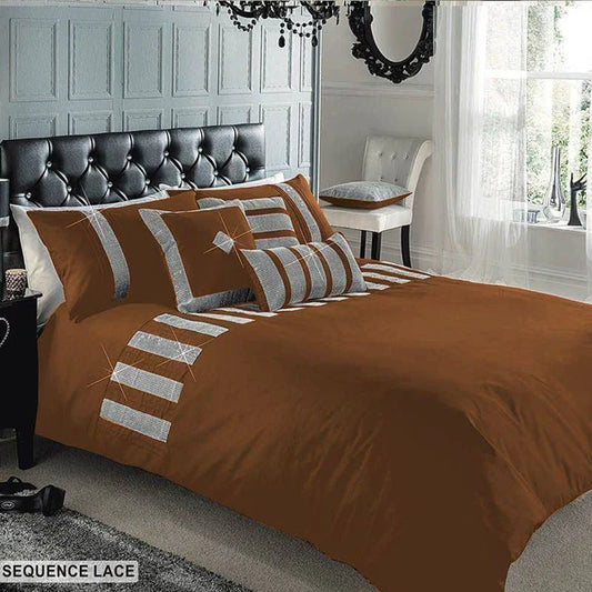 Sequence lace duvet set - Brown (242)