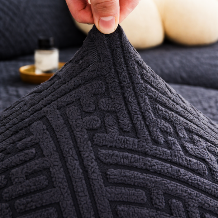 China Mazed Sofa Cover Dark Gray