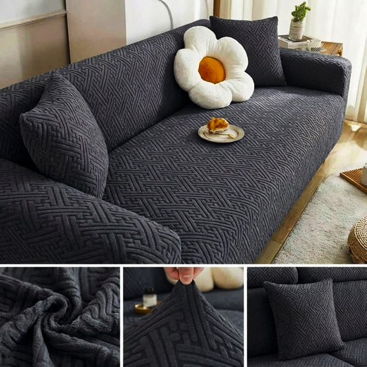 China Mazed Sofa Cover Dark Gray