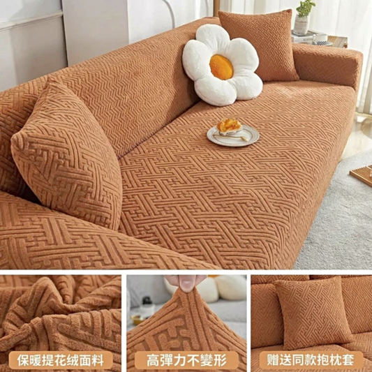 China Mazed Sofa Cover Rust
