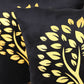 Golden Tree of Life Velvet Cushion Cover - Black