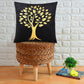 Golden Tree of Life Velvet Cushion Cover - Black