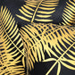 Gold Foil Palm Leaf Velvet Cushion Cover - Black